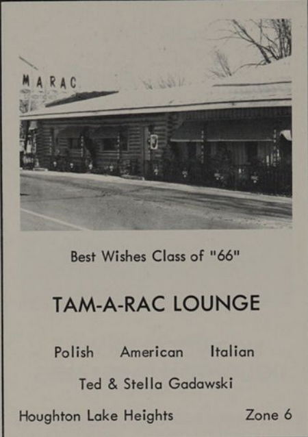 Tam-A-Rac Lodge (Tam-A-Rac Lounge, Tam-A-Rack) - Houghton Lake High School - Bobcat Yearbook Class Of 1966 (newer photo)